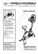 Preview for 1 page of Pro-Form 760 HR Heart Rate Control User Manual