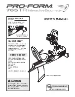 Preview for 1 page of Pro-Form 765 TR User Manual