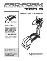 Pro-Form 785s Elliptical (French) Manuel De L'Utilisateur preview