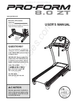 Pro-Form 8.0 Zt Treadmill User Manual preview