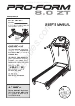 Preview for 1 page of Pro-Form 8.0 Zt Treadmill User Manual