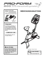 Pro-Form 800 Tr Intrac Erg Bike (German) Bedienungsanleitung preview