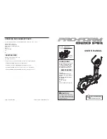 Pro-Form 820 PR PFEVEL7985.0 User Manual preview