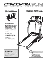 Preview for 1 page of Pro-Form 840 Commercial Mach Z Drive User Manual