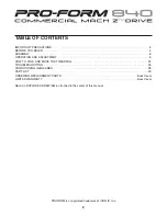 Preview for 2 page of Pro-Form 840 Commercial Mach Z Drive User Manual