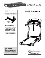 Pro-Form 860 LS User Manual preview