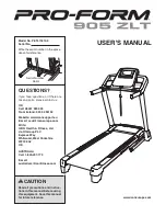 Pro-Form 905 Zlt Treadmill User Manual preview