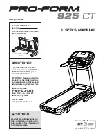 Preview for 1 page of Pro-Form 925 CT User Manual