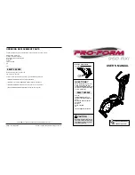 Pro-Form 950 RXi User Manual preview