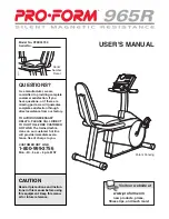 Pro-Form 965R User Manual предпросмотр