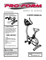 Pro-Form 980 S EKG User Manual preview