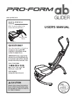 Preview for 1 page of Pro-Form ab Glider PFBE19410.2 User Manual