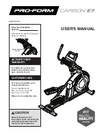 Pro-Form CARBON E7 User Manual preview