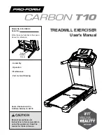 Preview for 1 page of Pro-Form CARBON T10 User Manual