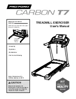 Pro-Form CARBON T7 User Manual preview