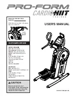 Предварительный просмотр 1 страницы Pro-Form Cardio-HIIT User Manual