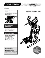 Pro-Form CARDIO HIT PRO User Manual preview