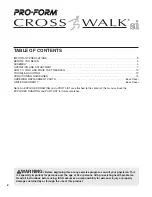 Preview for 2 page of Pro-Form Cross Walk si PFTL20462 User Manual