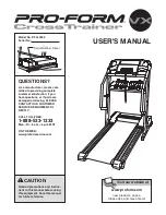 Pro-Form CrossTrainer VX User Manual preview