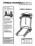 Pro-Form CS7e HeartRateControl User Manual preview