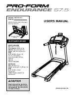 Preview for 1 page of Pro-Form endurance S7.5 PETL79715.0 User Manual