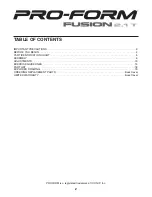 Preview for 2 page of Pro-Form fusion 2.1t User Manual