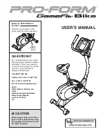 Pro-Form GameFit Bike PFEVEX92407.0 User Manual preview