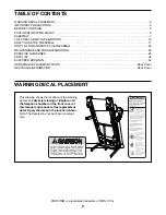 Предварительный просмотр 2 страницы Pro-Form Performance 1050 PETL10714.0 User Manual