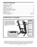 Предварительный просмотр 2 страницы Pro-Form Performance 350i User Manual