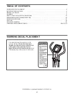 Preview for 2 page of Pro-Form PFEVEL73908.0 User Manual