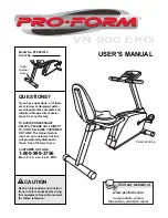 Preview for 1 page of Pro-Form PFEX01010 User Manual