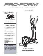 Pro-Form PFIVEL85712.0 User Manual предпросмотр