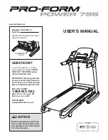 Pro-Form Power 795 User Manual preview