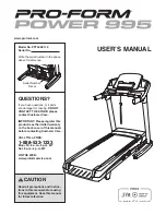 Preview for 1 page of Pro-Form Power 995 User Manual