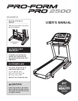 Pro-Form Pro 2500 PFTL14011.2 User Manual preview