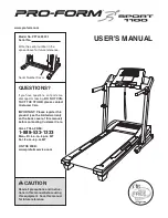 Preview for 1 page of Pro-Form Sport 1100 PFTL49507.1 User Manual