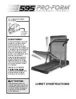 Pro-Form Stride Trainer 595 (French) Livret D'Instructions Manual preview