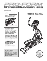 Pro-Form StrideClimber 490 User Manual preview