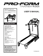 Pro-Form trainer 430i User Manual preview