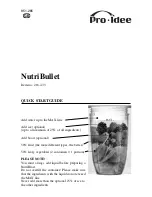 Preview for 1 page of Pro-Idee NutriBullet Quick Start Up Manual