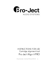 Pro-Ject Audio Systems Align it PRO Instructions For Use Manual предпросмотр