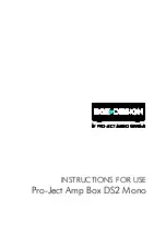 Предварительный просмотр 1 страницы Pro-Ject Audio Systems Amp Box DS2 Mono Instructions For Use