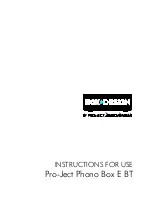 Pro-Ject Audio Systems Box Design Phono Box E BT Instructions For Use preview