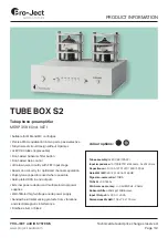 Предварительный просмотр 6 страницы Pro-Ject Audio Systems BOX-DESIGN Tube Box S2 Instructions For Use Manual