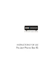 Pro-Ject Audio Systems Box RS Instructions For Use Manual предпросмотр