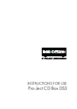 Предварительный просмотр 1 страницы Pro-Ject Audio Systems CD Box DS3 Instructions For Use