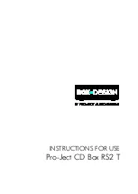 Предварительный просмотр 1 страницы Pro-Ject Audio Systems CD Box RS2 T Instructions For Use