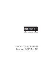 Preview for 1 page of Pro-Ject Audio Systems DAC Box DS Instructions For Use