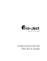 Pro-Ject Audio Systems DAC Box E mobile Instructions For Use preview