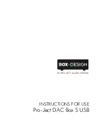 Pro-Ject Audio Systems DAC Box S USB Instructions For Use preview